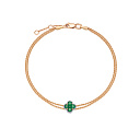 Браслет из красного золота с бриллиантами, изумрудом