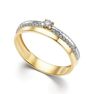 Кольцо из желтого золота с бриллиантами