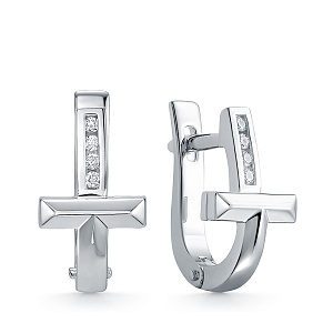 Серьги из белого золота с бриллиантами