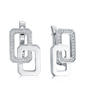 Серьги из белого золота с бриллиантами