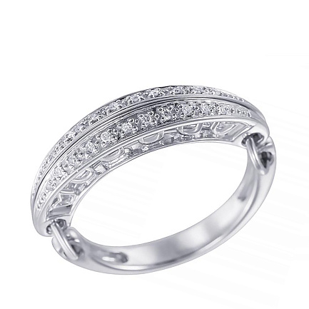 Кольцо из белого золота с бриллиантами