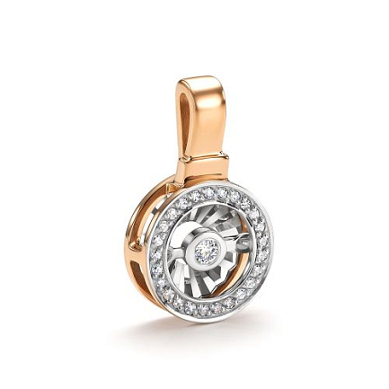 Подвеска из красного золота с бриллиантами