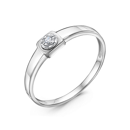 Кольцо из белого золота с бриллиантом