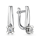 Серьги с английским замком из белого золота с бриллиантами