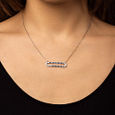 Колье из белого золота с бриллиантами, топазом