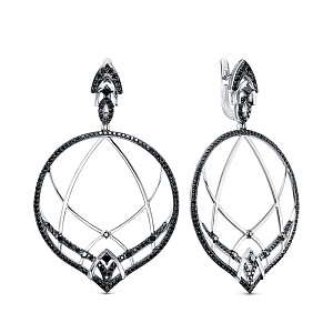 Серьги из белого золота с бриллиантами