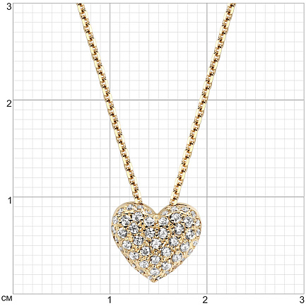 Колье из желтого золота с фианитами