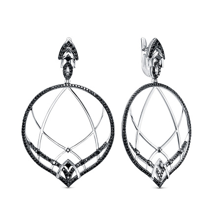 Серьги из белого золота с бриллиантами