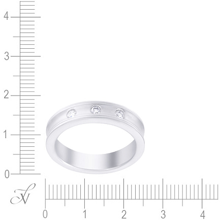 Кольцо обручальное из белого золота с бриллиантами