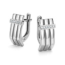 Серьги с английским замком из белого золота с бриллиантами
