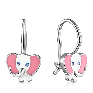 Серьги детские из серебра с фианитом