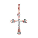 Крест из красного золота с бриллиантами