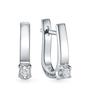 Серьги из белого золота с бриллиантами