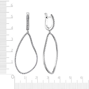 Серьги с английским замком из белого золота с бриллиантами