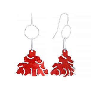 Серьги из серебра с эмалью