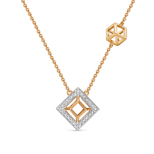 Колье из красного золота с бриллиантом