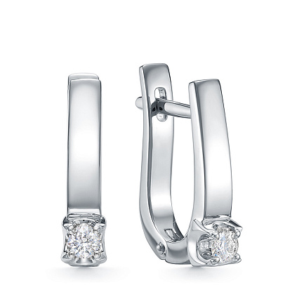 Серьги из белого золота с бриллиантами