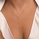 Колье из красного золота с фианитом