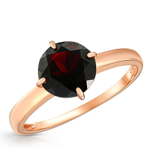 Кольцо из красного золота с гранатом