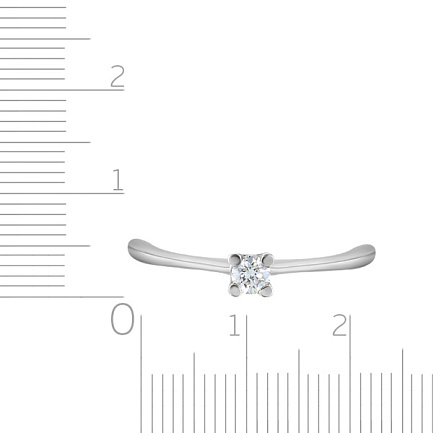 Кольцо из белого золота с бриллиантом