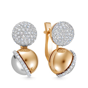 Серьги из красного золота с бриллиантами