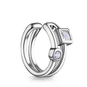 Серьги из серебра с фианитом