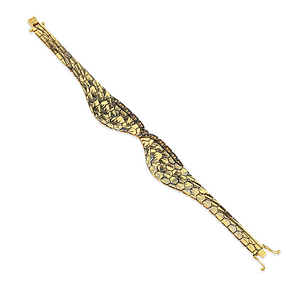 Браслет из комбинированного золота с фианитом