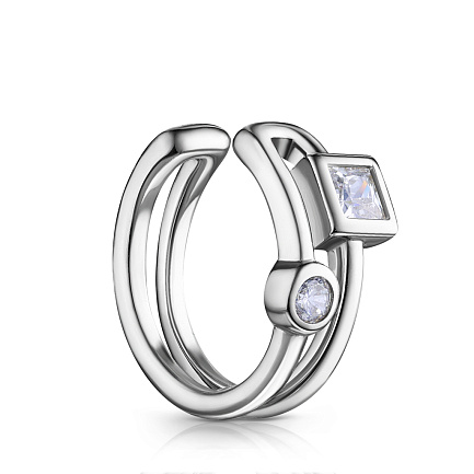 Серьги из серебра с фианитом