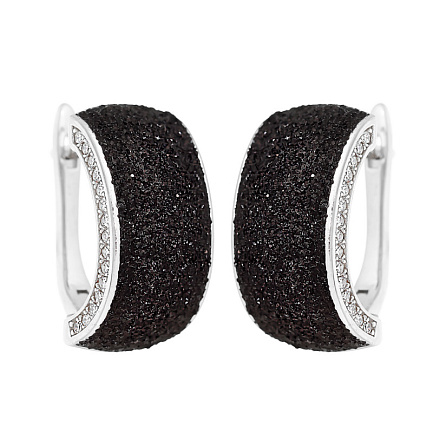 Серьги с английским замком из серебра с фианитами