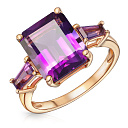 Кольцо из красного золота с аметистами