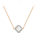 Колье из красного золота с фианитами, эмалью