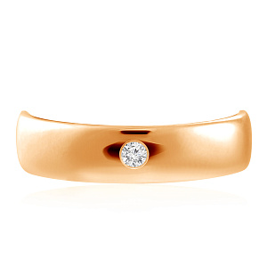 Кольцо обручальное из красного золота