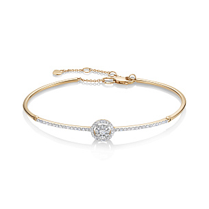 Браслет из красного золота с бриллиантом