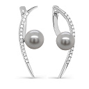 Серьги с английским замком из белого золота с бриллиантами