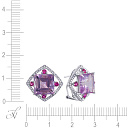 Серьги из белого золота с бриллиантами, аметистами