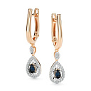 Серьги с английским замком из красного золота с бриллиантами