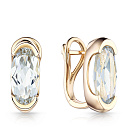 Серьги с английским замком из белого золота с топазом