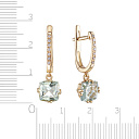 Серьги с английским замком из желтого золота с аметистами