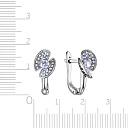 Серьги с английским замком из белого золота с бриллиантами