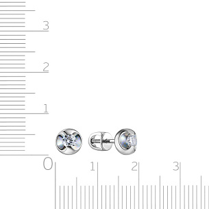 Пусеты из белого золота с бриллиантами