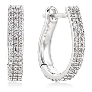 Серьги из белого золота с бриллиантом