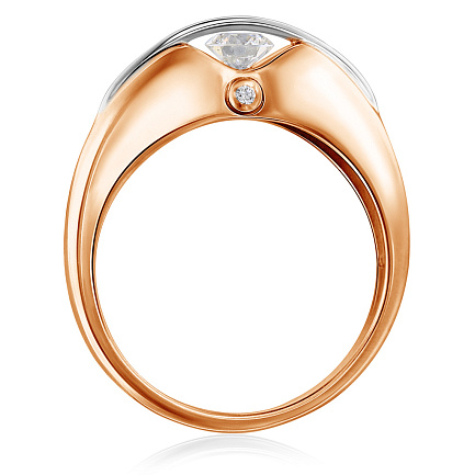 Кольцо из красного золота с бриллиантами