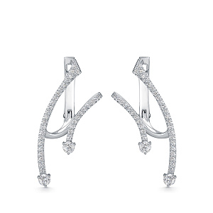 Серьги из белого золота с бриллиантами