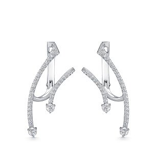 Серьги из белого золота с бриллиантом