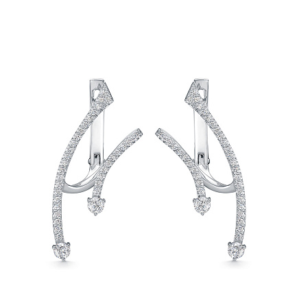 Серьги из белого золота с бриллиантами