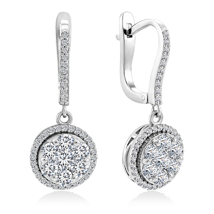 Серьги из белого золота с бриллиантами