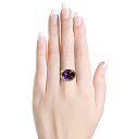 Кольцо из желтого золота с бриллиантами, аметистом