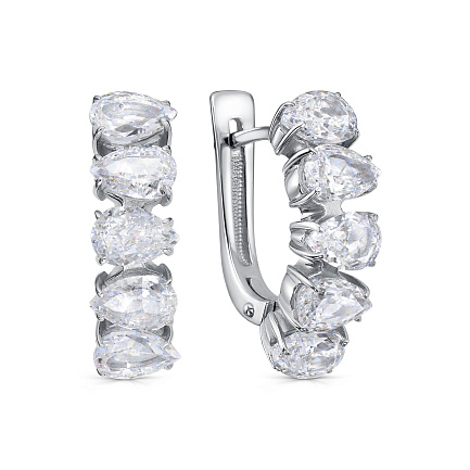 Серьги с английским замком из серебра