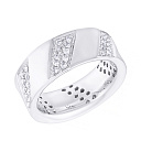 Кольцо обручальное из белого золота с бриллиантами