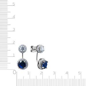 Серьги из серебра с фианитами